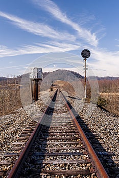 Abandoned Railroad Signal - Track View