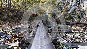 Abandoned railroad tracks