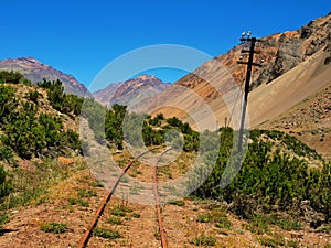 Abandoned rails in South America