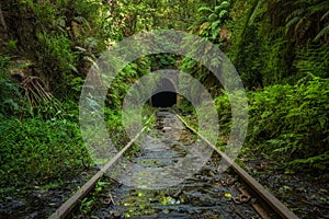 Abandoned railway line and tunnel in Helensburgh near Sydney in