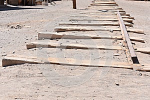 Railway in Humberstone, abandoned city in Chile