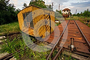 Abandoned railway rotating platform