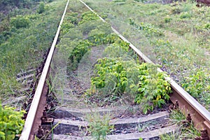 Abandoned railway from the Soviet Union era in Vasilkov