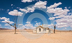 Abandoned railway station of Garub in the desert, Namibia