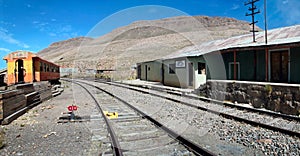 The abandoned railway station in Sumbay near Arequipa, southern Peru
