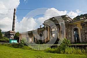 Abandoned railway station in Tquarchal Tkvarcheli, Abkhazia, Georgia