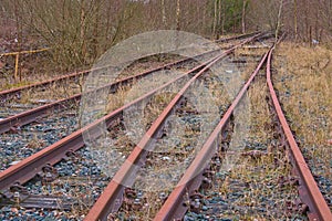 Abandoned railway switch points British Rail