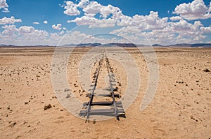 Abandoned railway tracks in the desert, Namibia