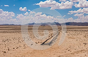 Abandoned railway tracks in the desert, Namibia