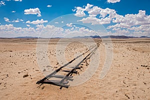 Abandoned railway tracks in the desert, Namibia