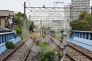 Abandoned railway tracks in Yokohama, Japan