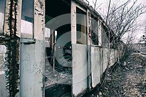 abandoned railway wagon