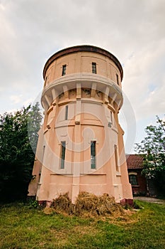 Abandoned railway water tower