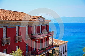Abandoned red house on Evia