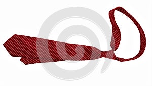 Abandoned red and white stripe tie - isolated