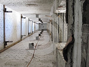 Abandoned residential buildings in village of Orbita near the Ch