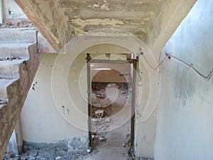 Abandoned residential buildings in village of Orbita near the Chyhyryn Nuclear Power Plant. Abandoned and destroyed