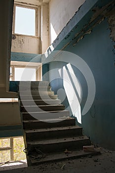 Abandoned residential buildings in village of Orbita near the Chyhyryn Nuclear Power Plant. Abandoned and destroyed