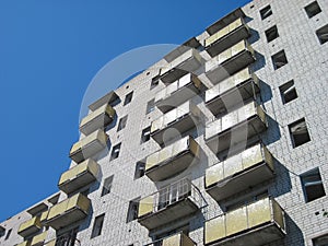 Abandoned residential buildings in village of Orbita near the Chyhyryn Nuclear Power Plant. Abandoned and destroyed