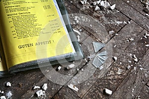 In an abandoned restaurant