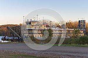 Abandoned Riverboat on Mississippi River in Prairie du Chien photo