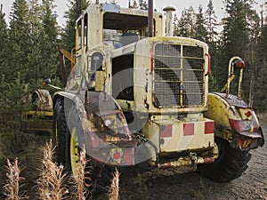 Abandoned road work machine