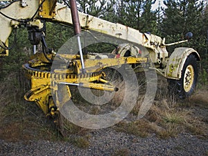 Abandoned road work machine