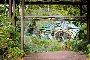 Abandoned roller coaster track