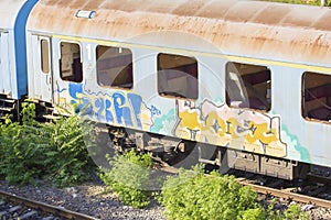 Abandoned romanian train in depot