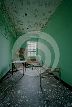 Abandoned room in an old psychiatric asylum