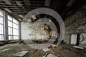 Abandoned room in Pripyat Hospital, Chernobyl Exclusion Zone 2019