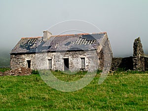 Abandoned and Ruined Irish Stone Cottage