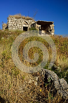 Abandoned ruins on the hills.