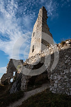 Abandoned ruins of medieval Plavecky castle in Slovakia