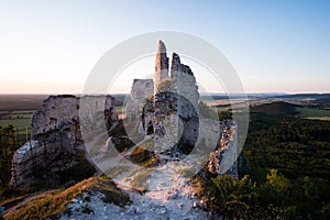 Abandoned ruins of medieval Plavecky castle in Slovakia