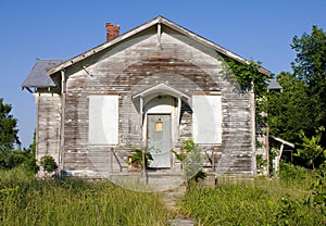 Abandoned Rural One Room Schoolhouse