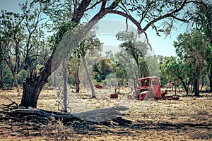 Abandoned rusted truck left in the outback Australia