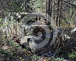 Abandoned rusty old car