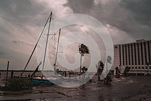 Abandoned sailboat