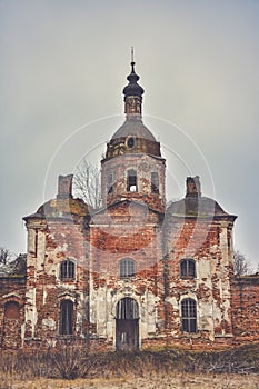 Abandoned Savior Church in Saltykovo, an inactive Christian church, an abandoned church