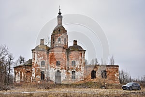 Abandoned Savior Church in Saltykovo, an inactive Christian church, an abandoned church