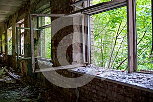 An abandoned school building from the radioactive exclusion zone of Belarus.