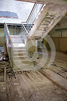 An abandoned school building from the radioactive exclusion zone of Belarus.