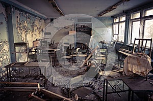 Abandoned school in Chernobyl photo