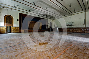 Abandoned School Gymnasium and Stage