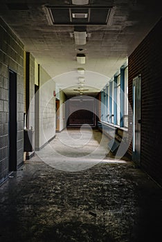Abandoned School Hallway