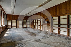 Abandoned School Library with Television