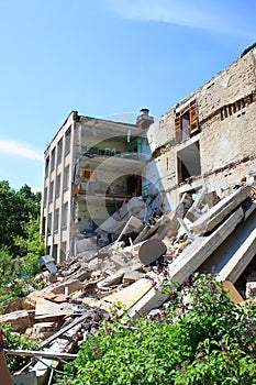 Abandoned school in Pripyat city photo