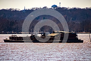 Abandoned and scuttled marined shipwreck in the Potomac River