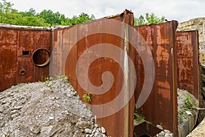 Abandoned secret nuclear bunker. Cold War command post, object 1180. Background